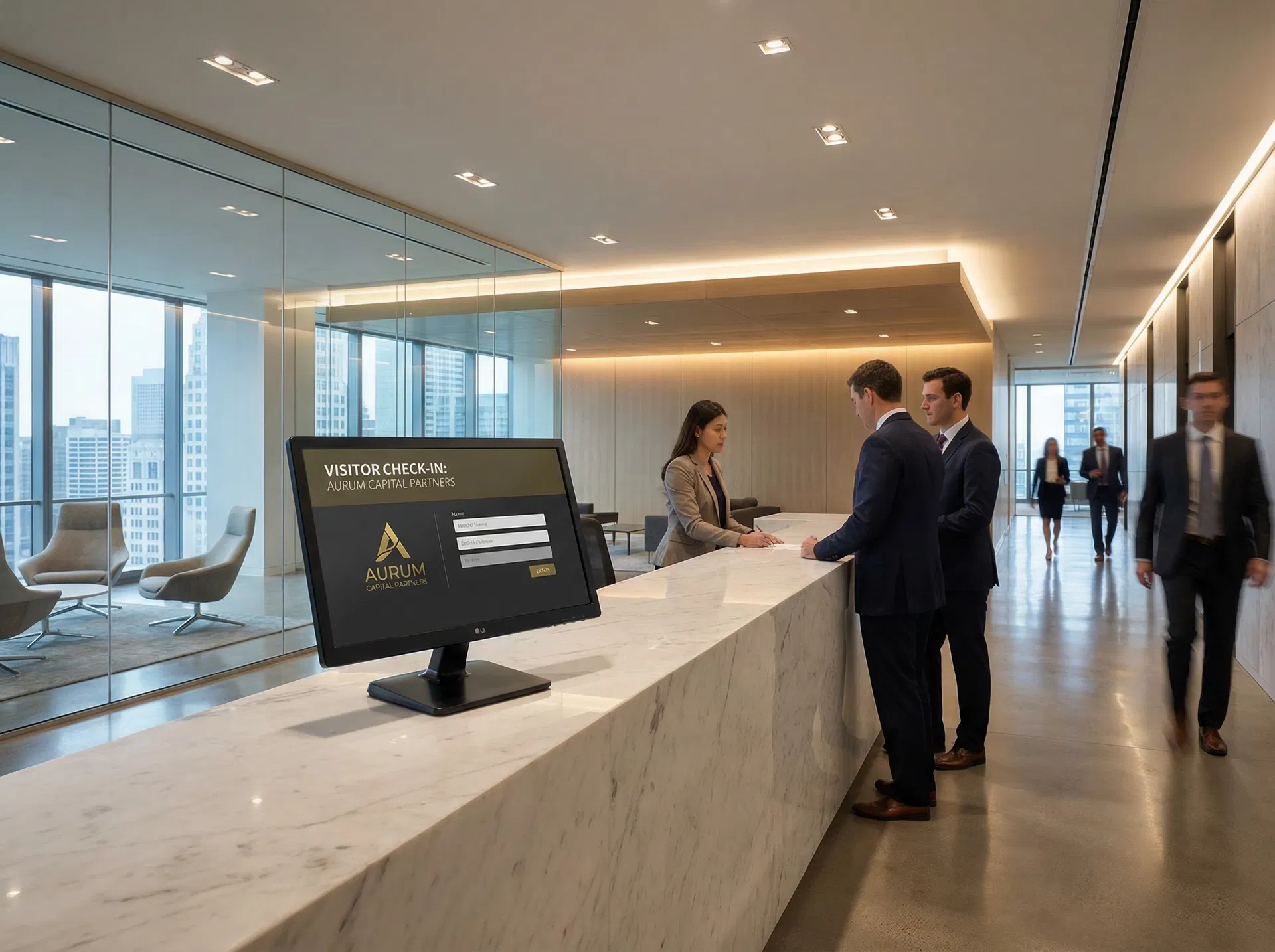 Monitor touch screen Lynx Essence em aplicação Corporativa Playtix