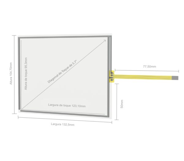 PAINEL SENSÍVEL AO TOQUE RESISTIVO 5.7" FORMATO 4:3-4539