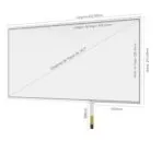 Desenho técnico com dimensões do Kit Painel Sensível ao Toque Resistivo 18.5" Formato 16:9