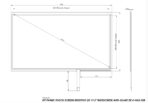 Desenho técnico com dimensões do Kit Painel Sensível ao Toque Resistivo 19.5" Formato 16:9