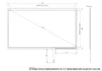 Desenho técnico com dimensões do Kit Painel Sensível ao Toque Resistivo 19.5" Formato 16:9