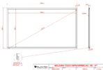 Desenho técnico com dimensões do Moldura Sensível ao Toque Infravermelha 47" Formato 16:9