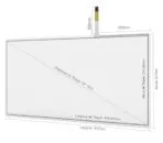 Desenho técnico com dimensões do Kit Painel Sensível ao Toque Resistivo 19" Formato 16:9
