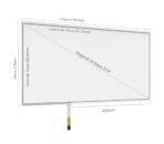 Desenho técnico com dimensões do Kit Painel Sensível ao Toque Resistivo 23.6" Formato 16:9