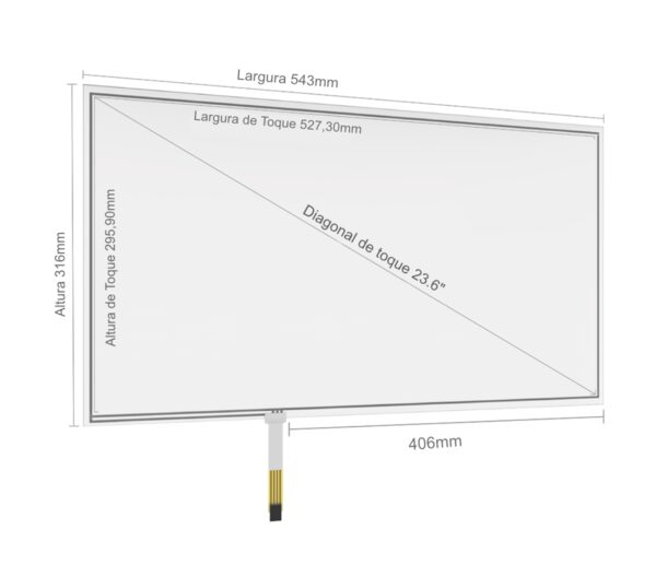 KIT PAINEL SENSÍVEL AO TOQUE RESISTIVO 23.6" FORMATO 16:9-4760